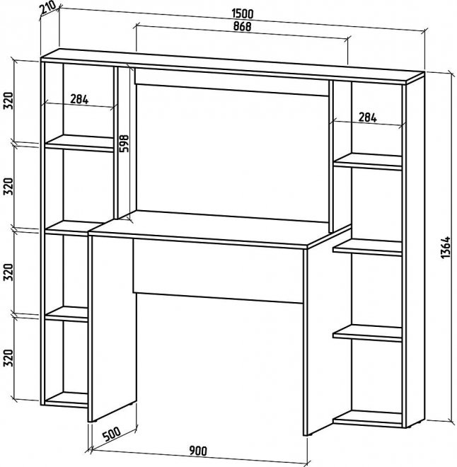 Компьютерный стол Нокс-7 дуб сонома / белый