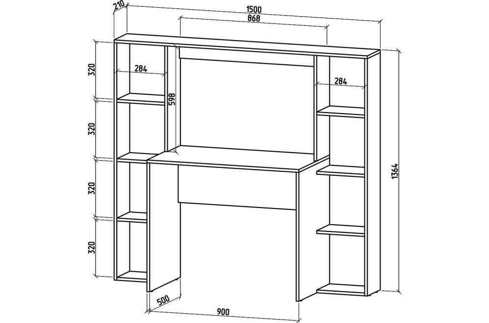Компьютерный стол Нокс-7 дуб сонома / белый