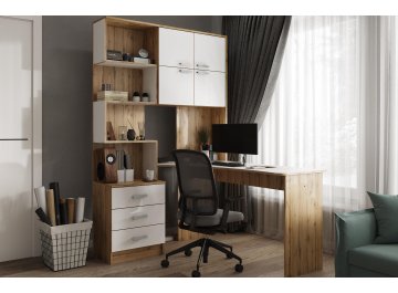 Компьютерный стол Ганор правый дуб вотан / белый