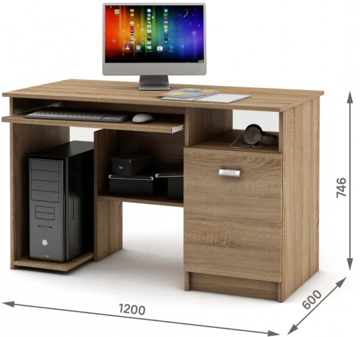 Компьютерный стол Имидж-10 дуб сонома
