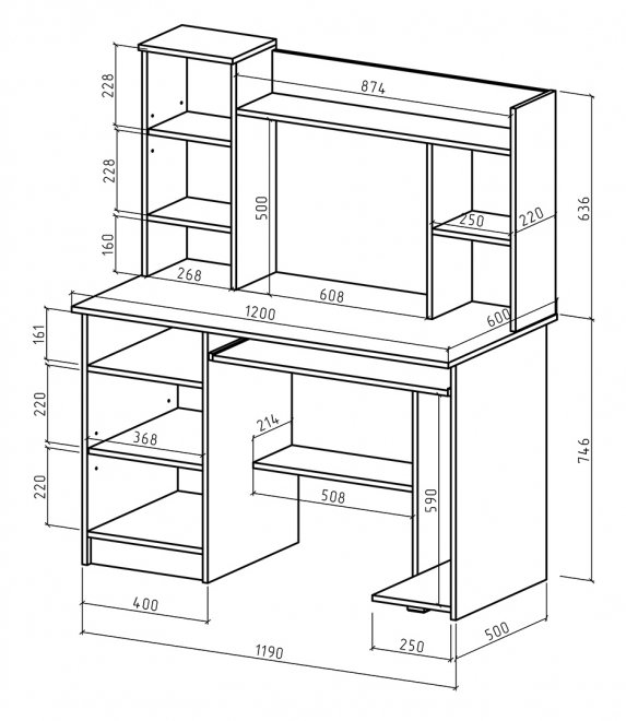 Компьютерный стол Имидж-11 дуб золотистый