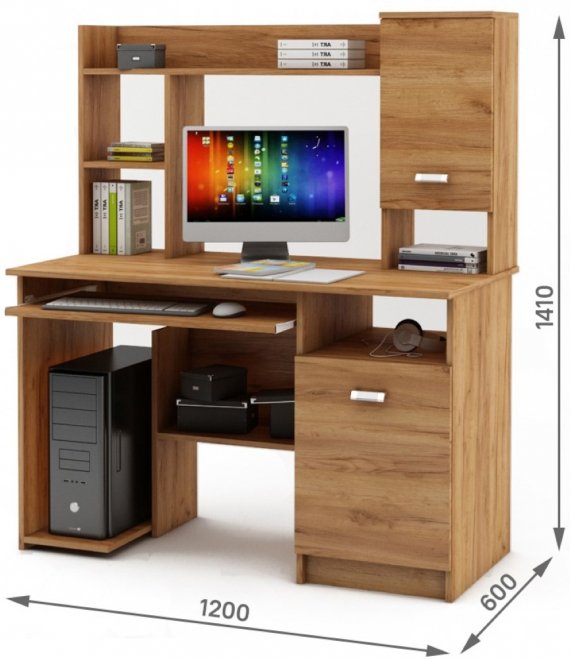 Компьютерный стол Имидж-12 дуб золотистый