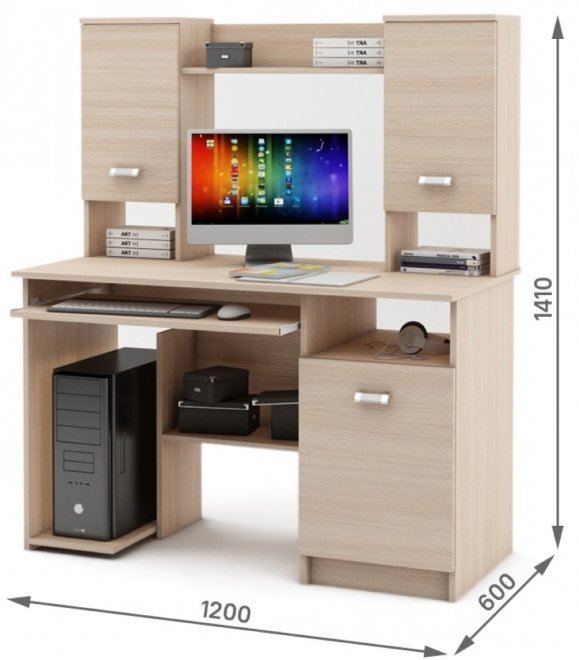 Компьютерный стол Имидж-14 дуб молочный