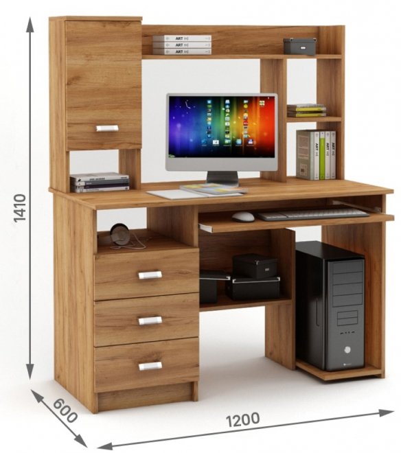 Компьютерный стол Имидж-17 дуб золотистый