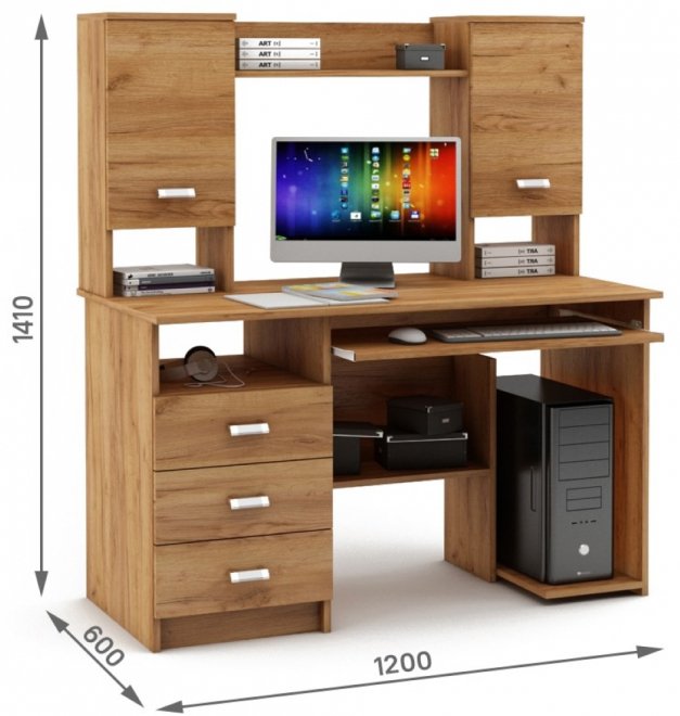 Компьютерный стол Имидж-19 дуб золотистый