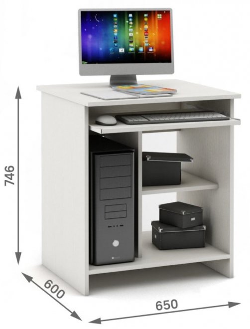 Компьютерный стол Имидж-1 белый