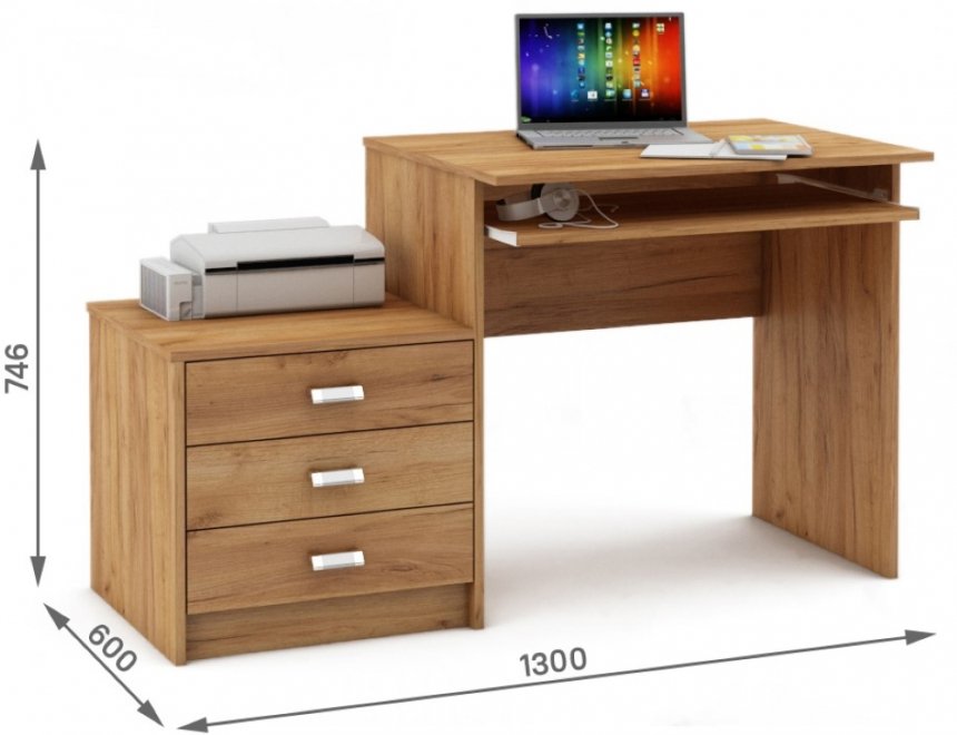 Компьютерный стол Имидж-21 дуб золотистый