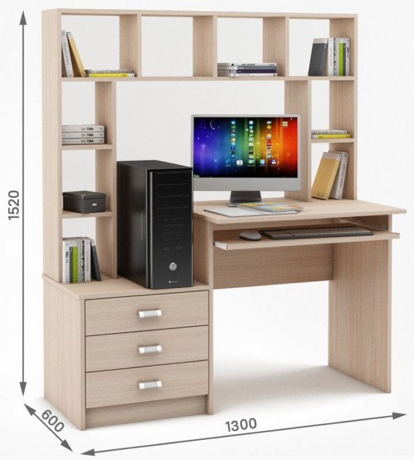 Компьютерный стол Имидж-23 дуб молочный