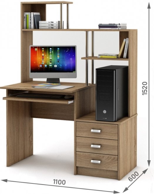 Компьютерный стол Имидж-26 дуб сонома
