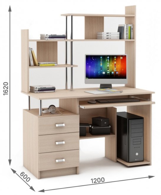 Компьютерный стол Имидж-27 дуб молочный