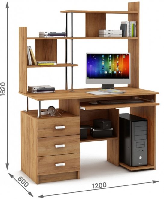 Компьютерный стол Имидж-27 дуб золотистый