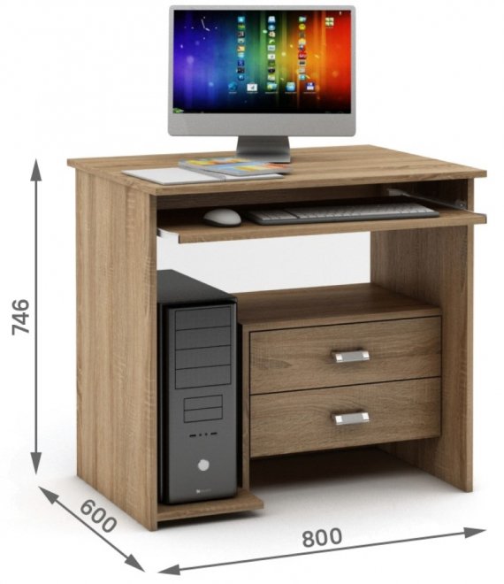 Компьютерный стол Имидж-33 дуб сонома