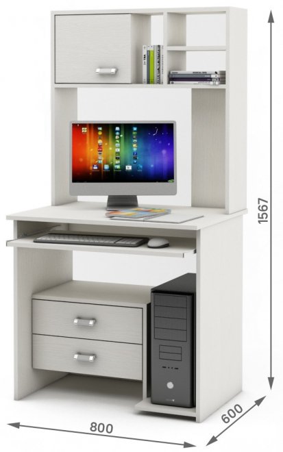 Компьютерный стол Имидж-36 белый