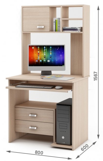 Компьютерный стол Имидж-36 дуб молочный