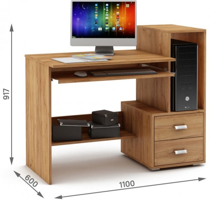 Компьютерный стол Имидж-37 дуб золотистый