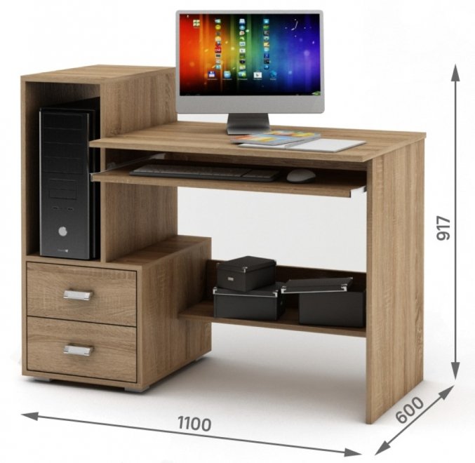 Компьютерный стол Имидж-38 дуб сонома