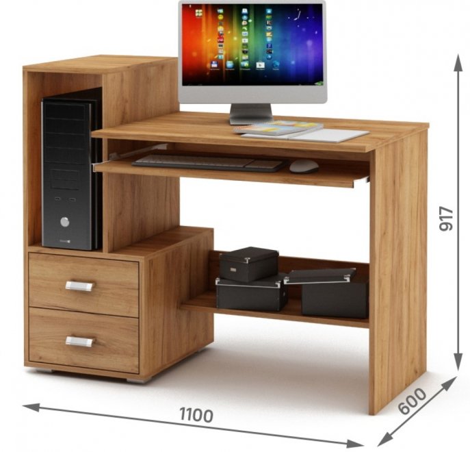 Компьютерный стол Имидж-38 дуб золотистый