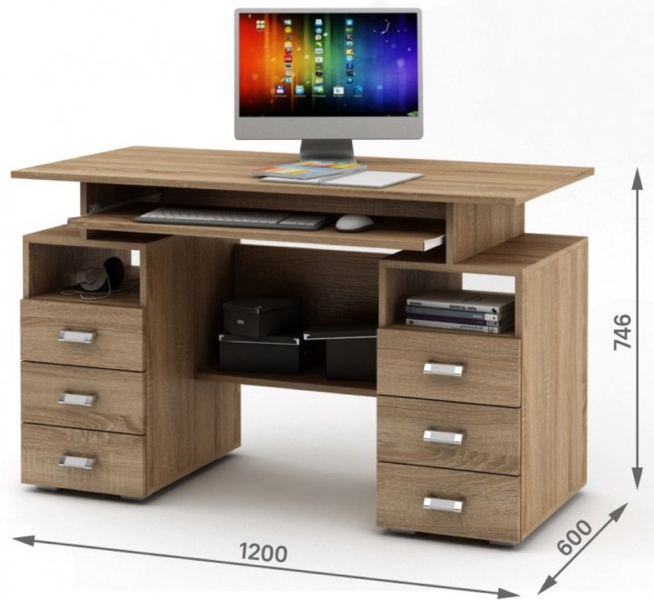 Компьютерный стол Имидж-44 дуб сонома