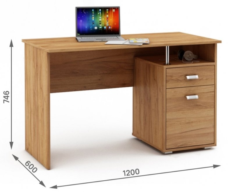 Компьютерный стол Имидж-47 дуб золотистый