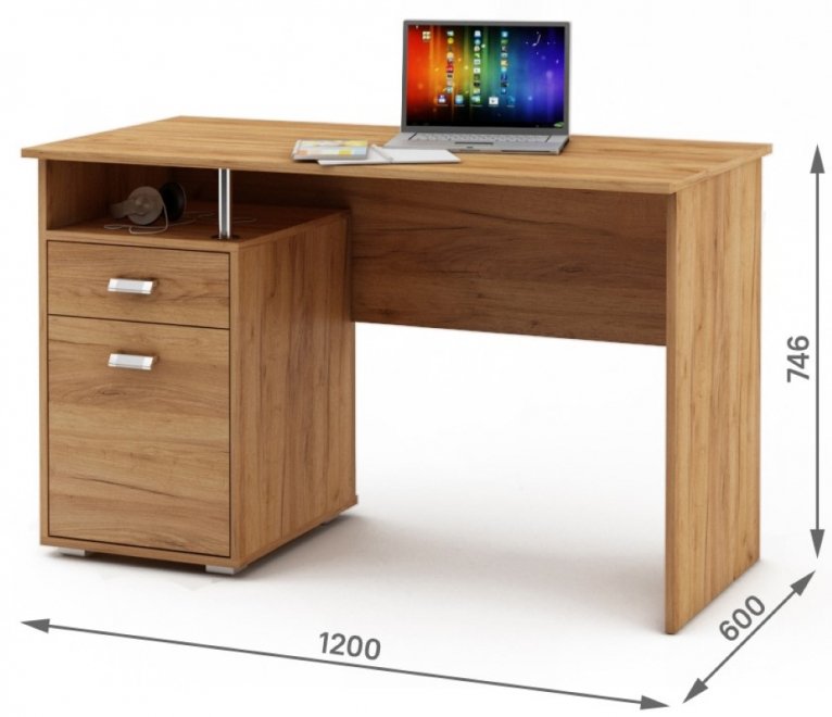 Компьютерный стол Имидж-48 дуб золотистый