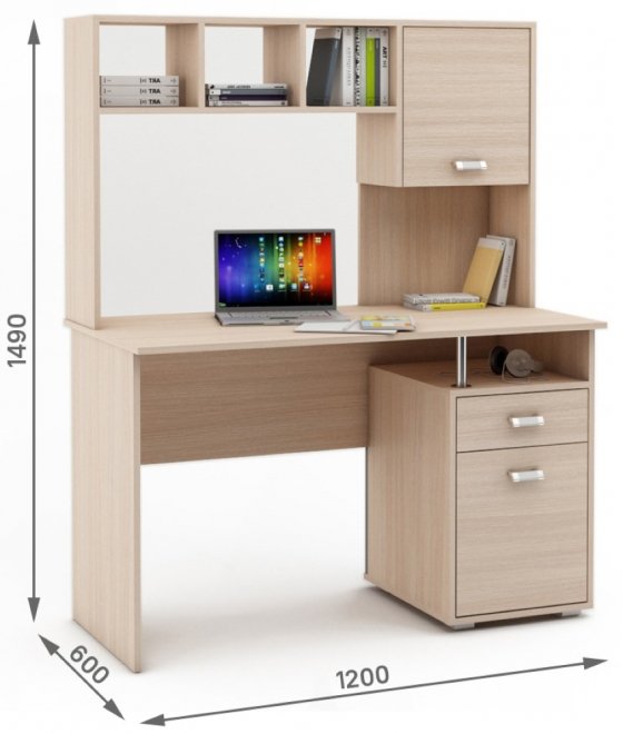 Компьютерный стол Имидж-49 дуб молочный