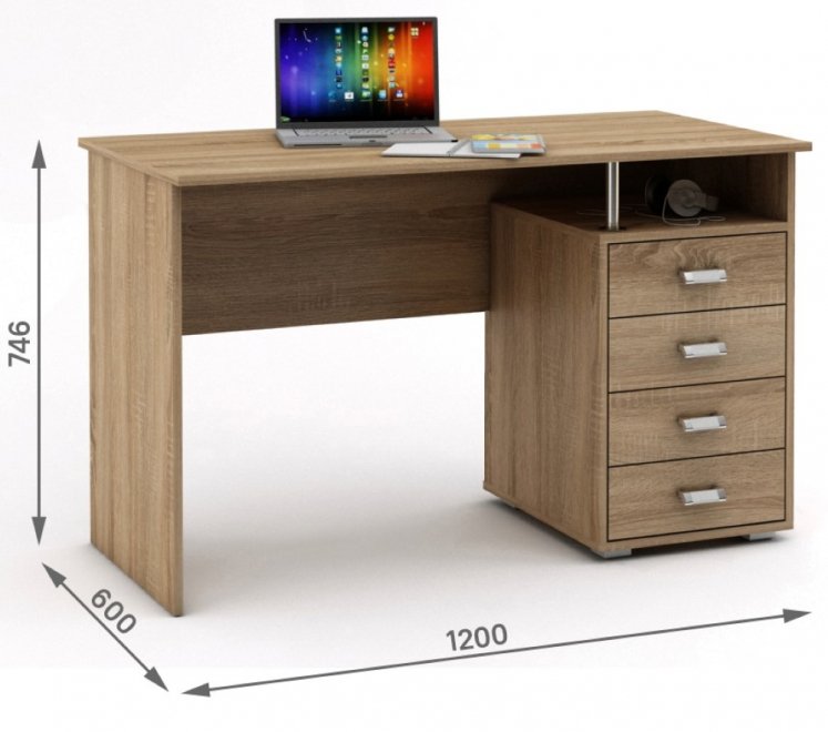 Компьютерный стол Имидж-51 дуб сонома