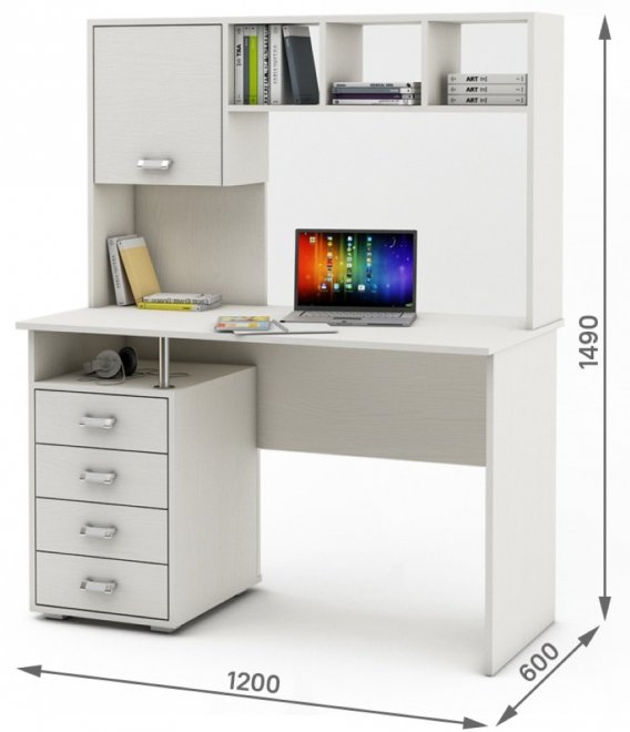 Компьютерный стол Имидж-54 белый
