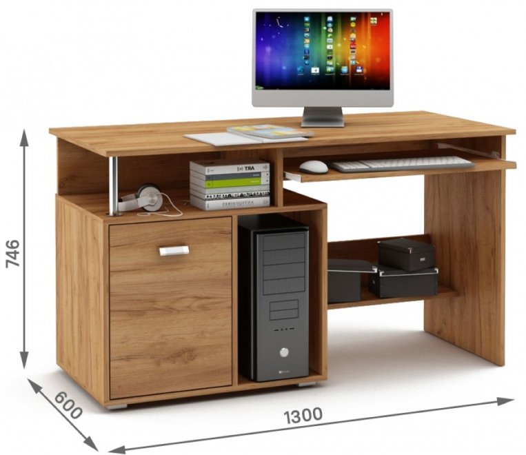 Компьютерный стол Имидж-55 дуб золотистый