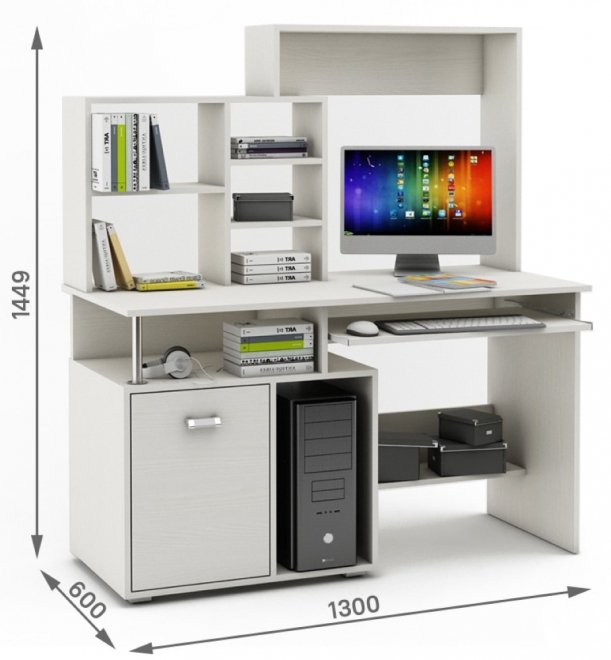 Компьютерный стол Имидж-57 белый