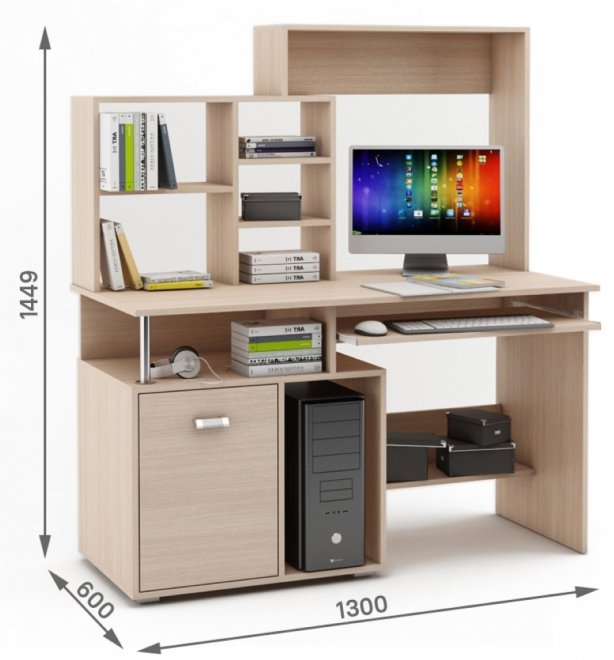 Компьютерный стол Имидж-57 дуб молочный