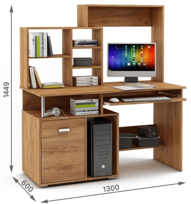 Компьютерный стол Имидж-57 дуб золотистый