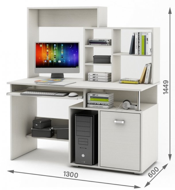 Компьютерный стол Имидж-58 белый