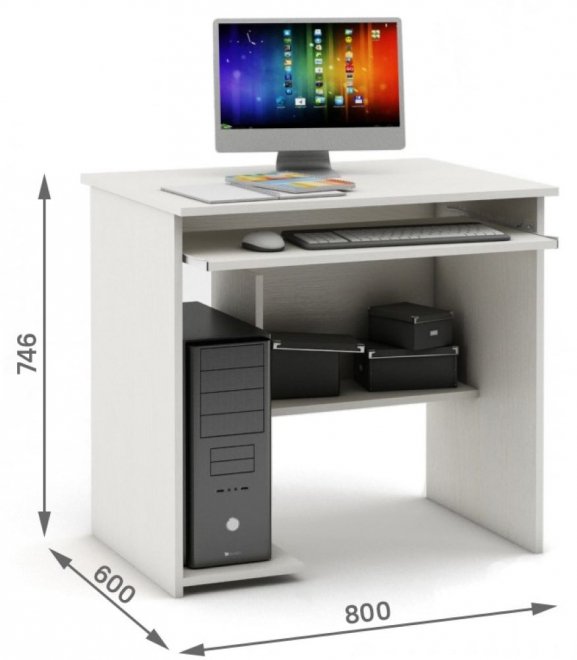 Компьютерный стол Имидж-5 белый