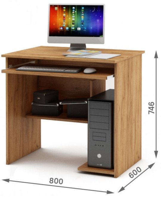 Компьютерный стол Имидж-6 дуб золотистый