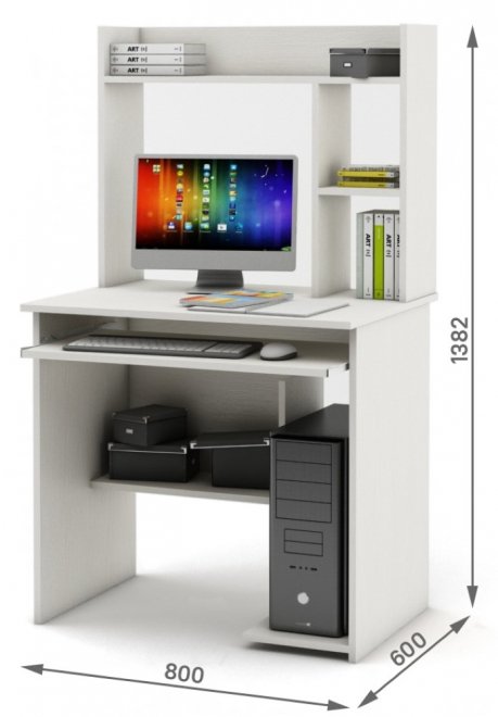 Компьютерный стол Имидж-8 белый