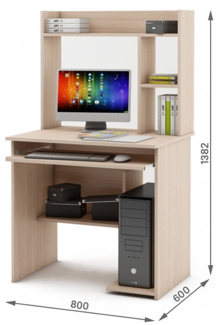 Компьютерный стол Имидж-8 дуб молочный