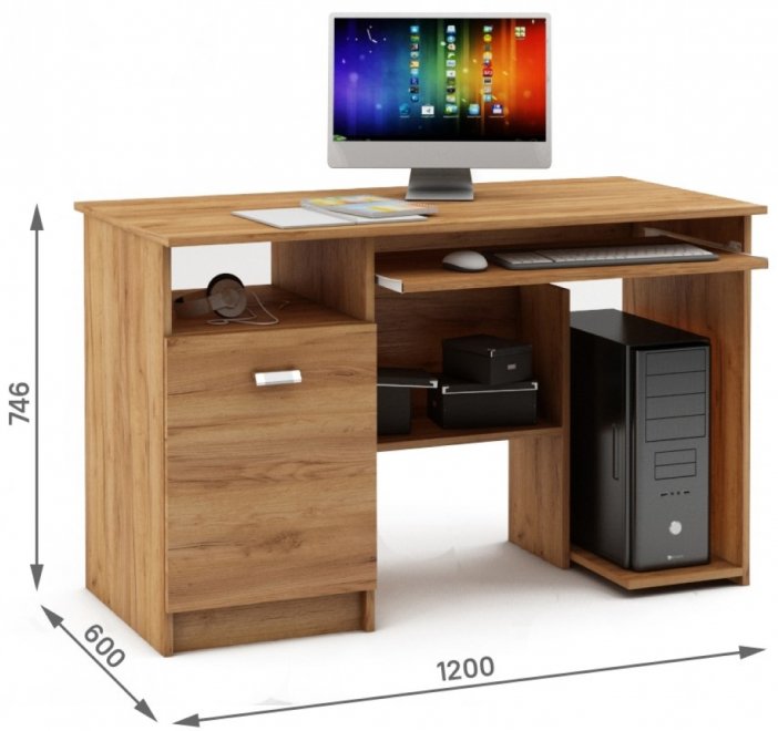 Компьютерный стол Имидж-9 дуб золотистый