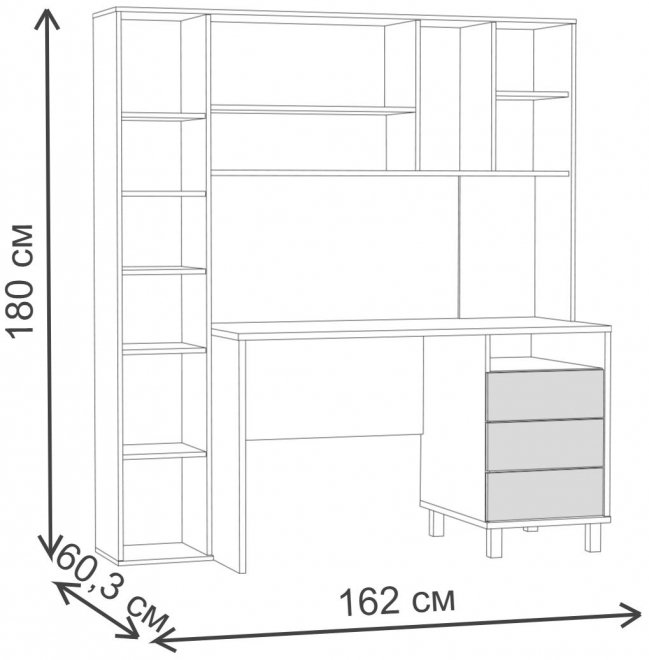 Компьютерный стол Комфорт 12.95 N дуб сонома / сатин