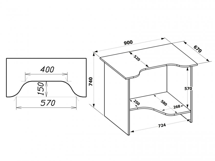 Компьютерный стол КСТ-03 черный / красный