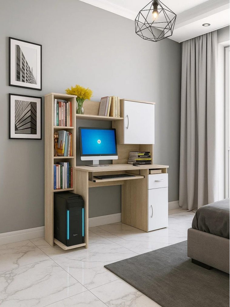 Компьютерный стол КСТ-11.1 Сонома / Белый