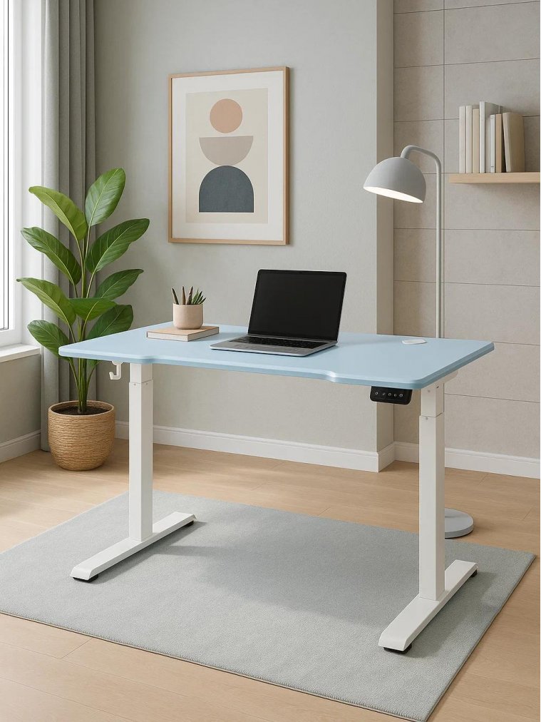 Компьютерный стол Маркос 120х75 голубой / белый