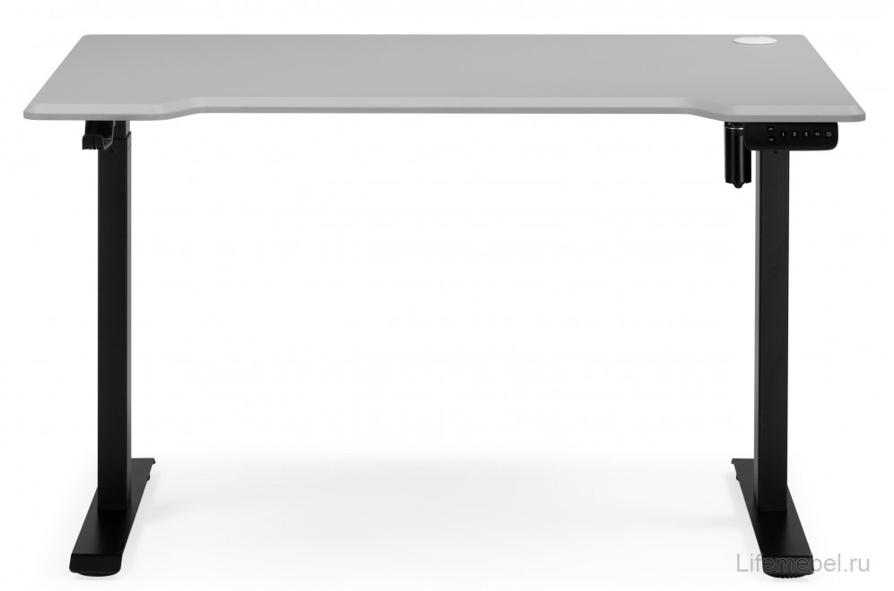 Компьютерный стол Маркос 140х80 светло-серый / черный