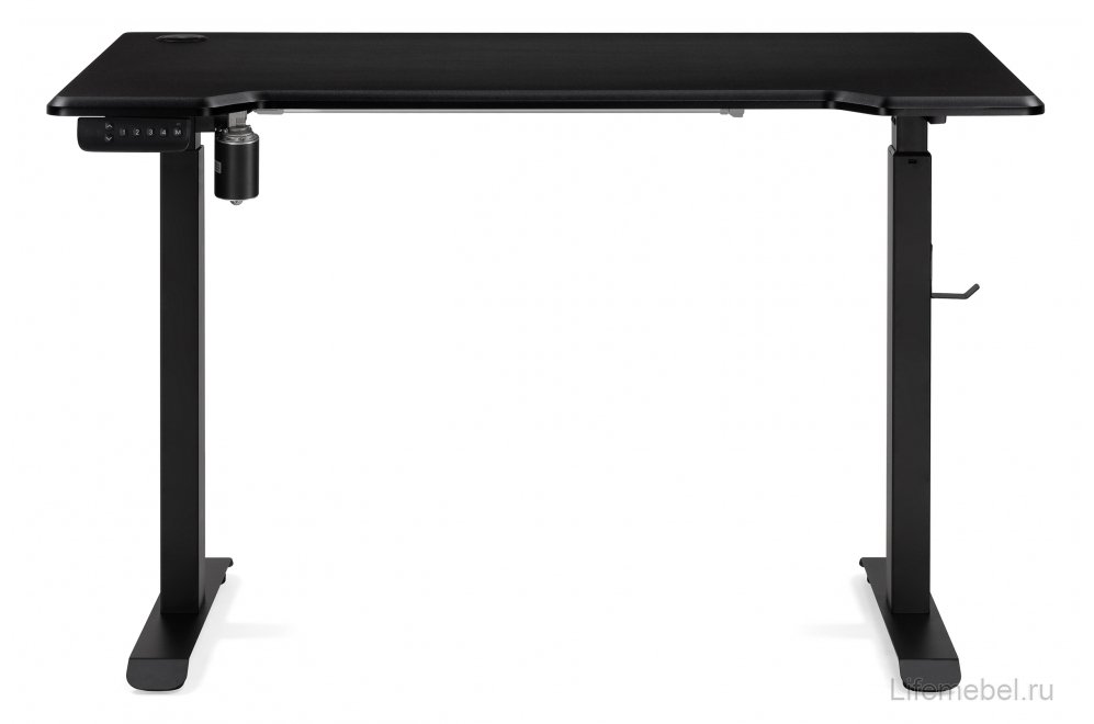 Компьютерный стол Маркос с механизмом подъема 120х75х75 черный /шагрень черная