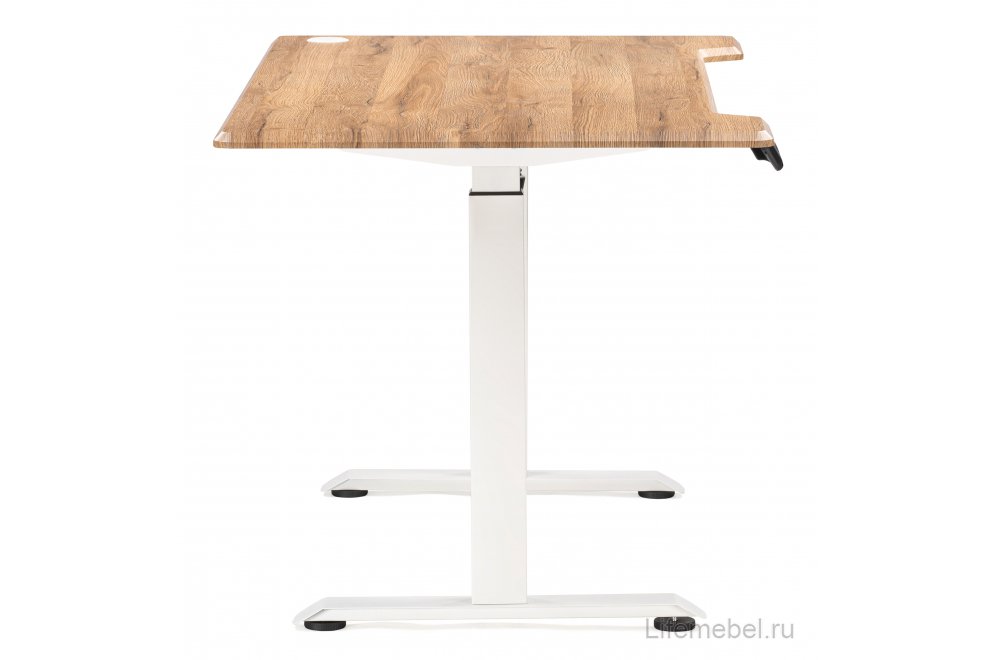 Компьютерный стол Маркос с механизмом подъема 140х80х75 белый / вотан дуб