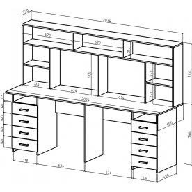 Компьютерный стол Лайт-15 с надстройкой