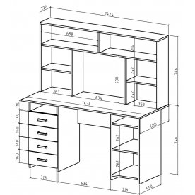 Компьютерный стол Найт-8 с надстройкой