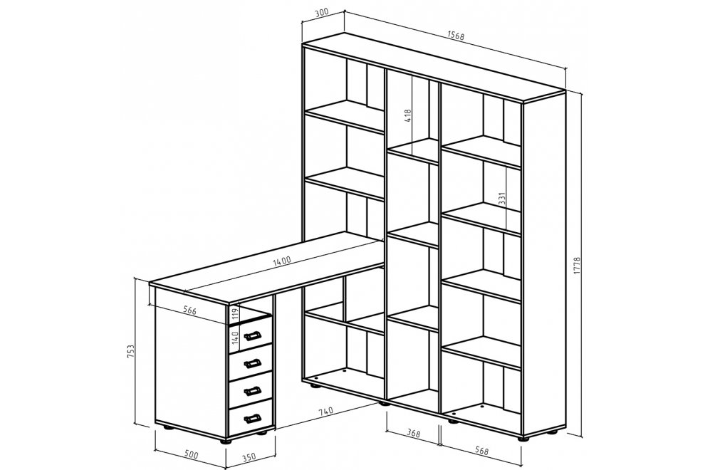 Компьютерный стол Оксфорд-4 белый