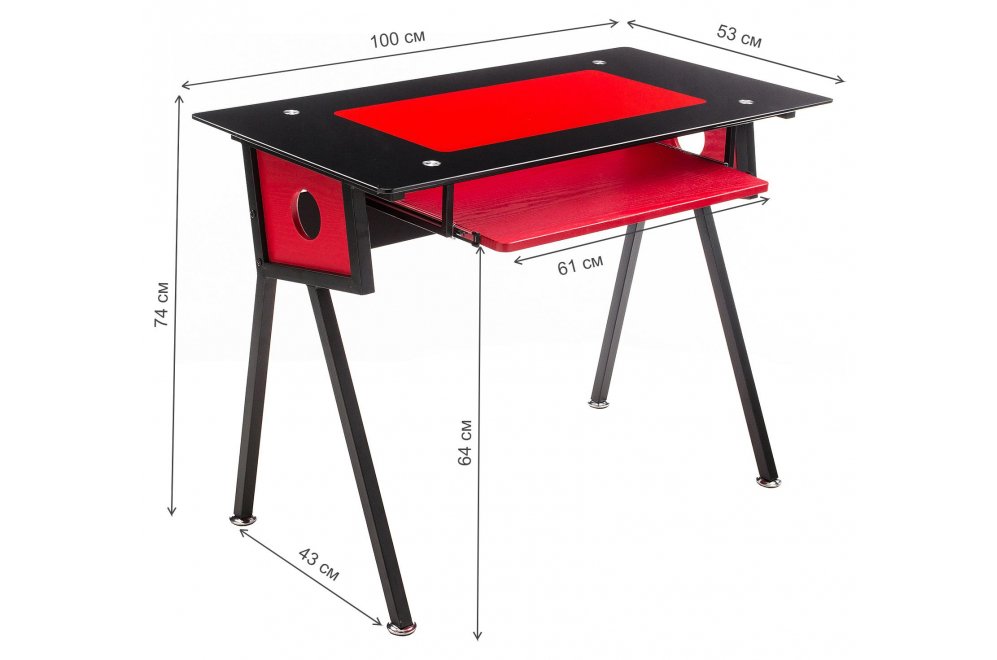 Компьютерный стол Rubin red grained / black