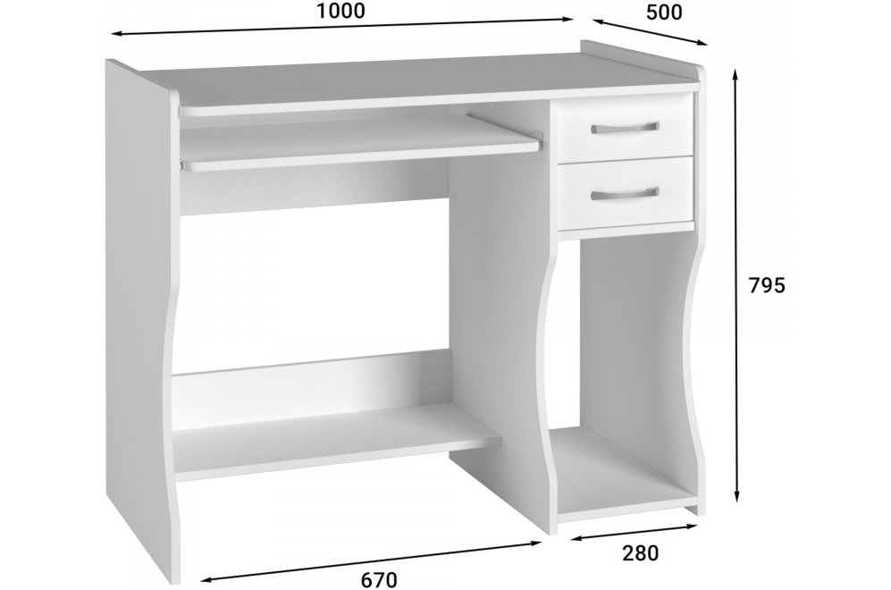 Компьютерный стол С-203 белый структурный