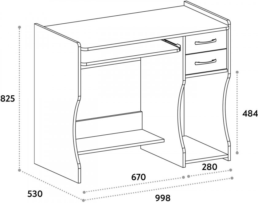 Компьютерный стол С-203 блэквуд сатиновый